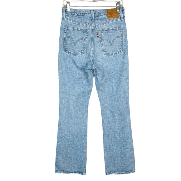 Levi's Ribcage Boot Cut Jeans Premium Distressed Edges Button Fly Women's 29 - Picture 9 of 13